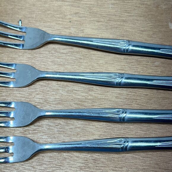 4x DH Oxford Hall OXH14 Bamboo Cocktail Forks Flatware Japan Seafood  Disc 5 3/4 - Picture 10 of 11